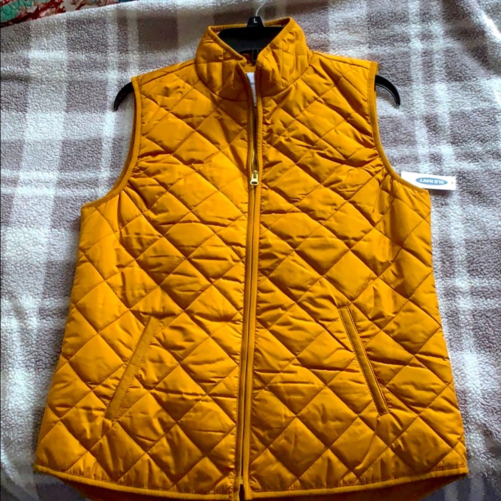Old Navy Mustard Yellow Puff Vest